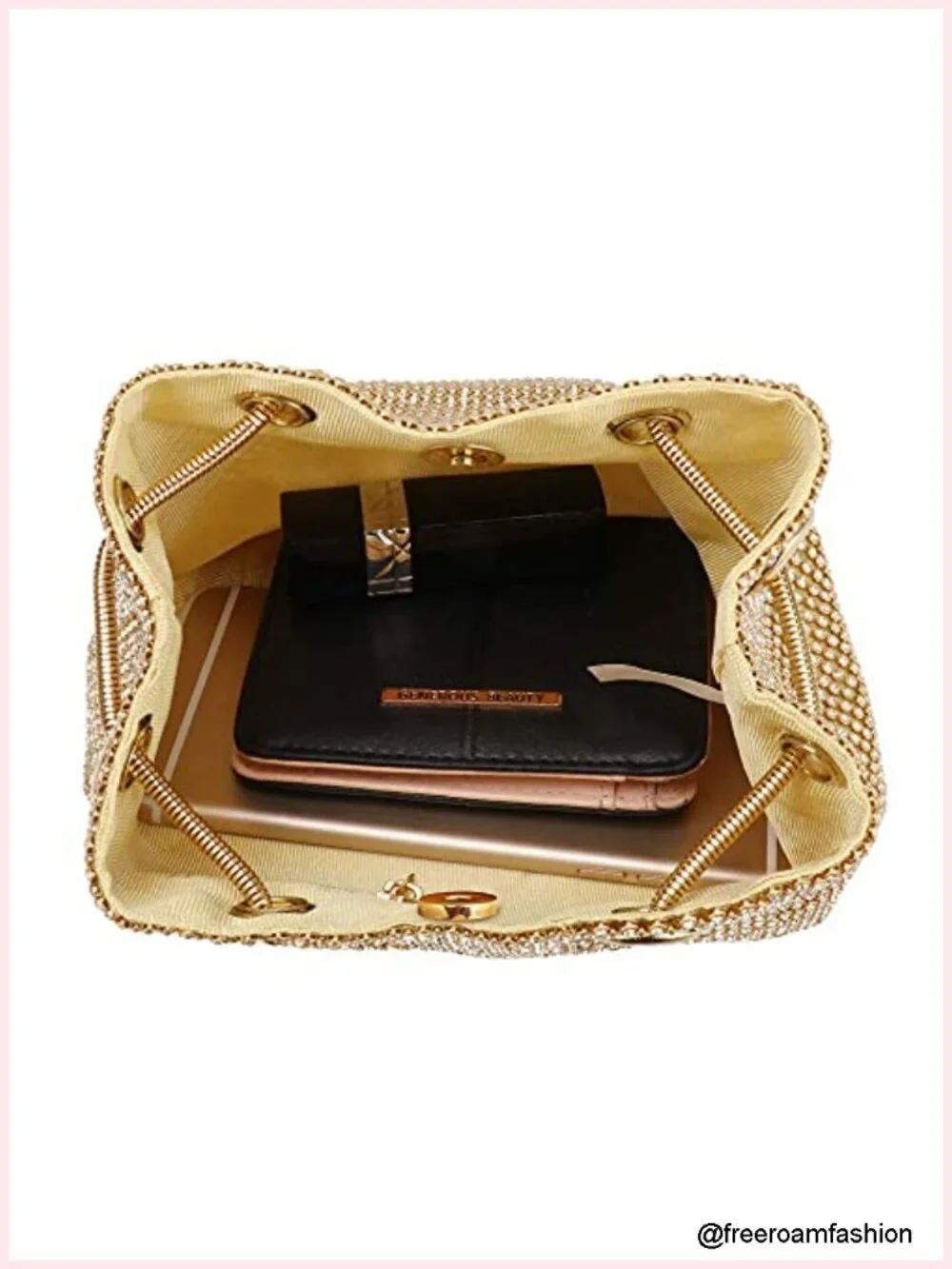 Full Rhinestone Bucket Bag Evening Clutch Party Wedding Shoulder Bag
